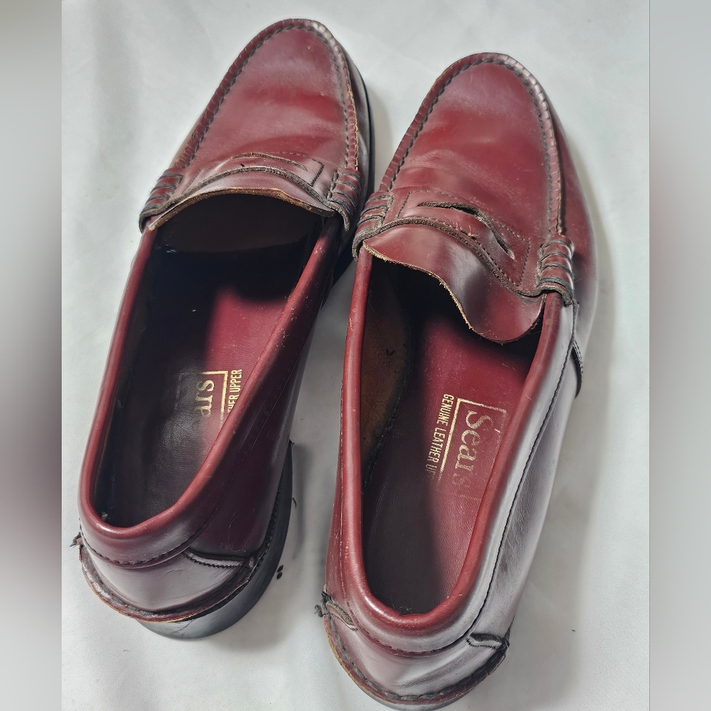 Vintage Sear Leather Penny Loafers